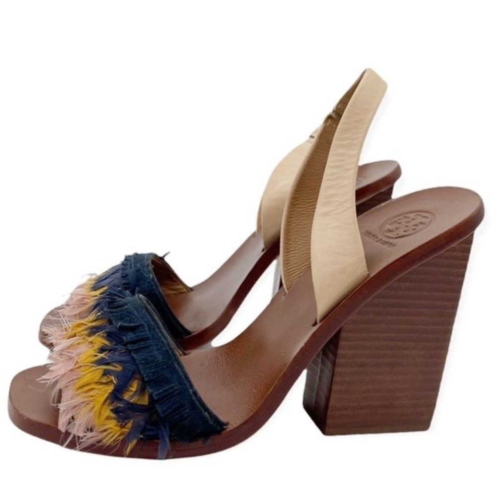 Tory Burch Slingback Sandal Ostrich Feather Paris Capsule Collection 8